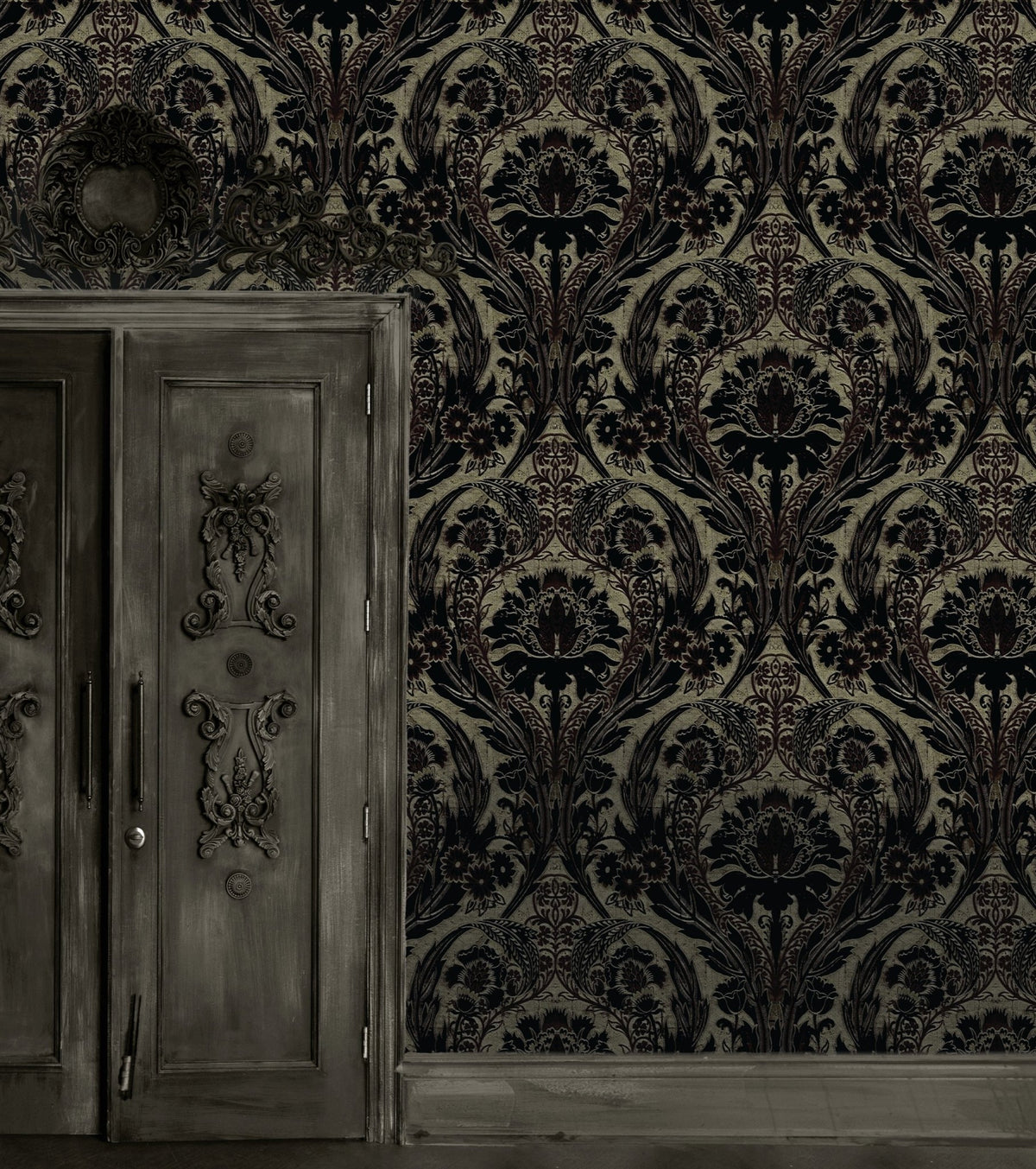 Morrissey Black Gold Gothic Wallpaper MF10899 - Mayflower Wallpaper