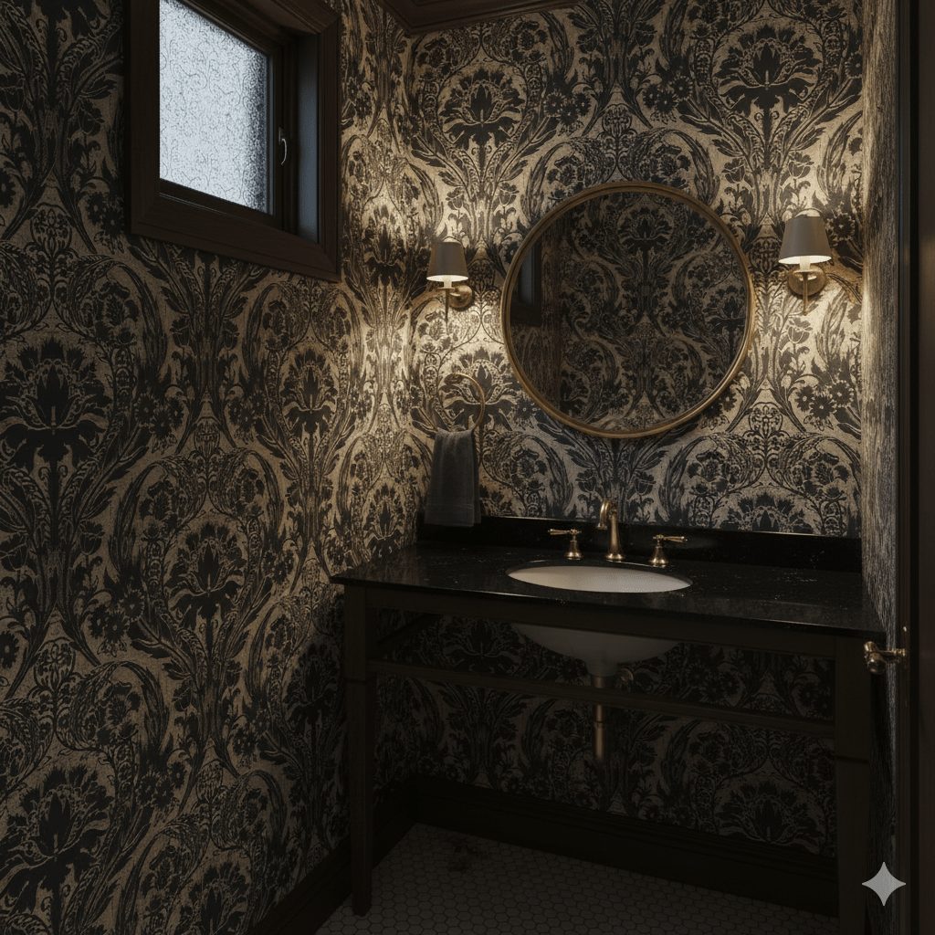 Morrissey Black Gold Gothic Wallpaper MF10899 - Mayflower Wallpaper