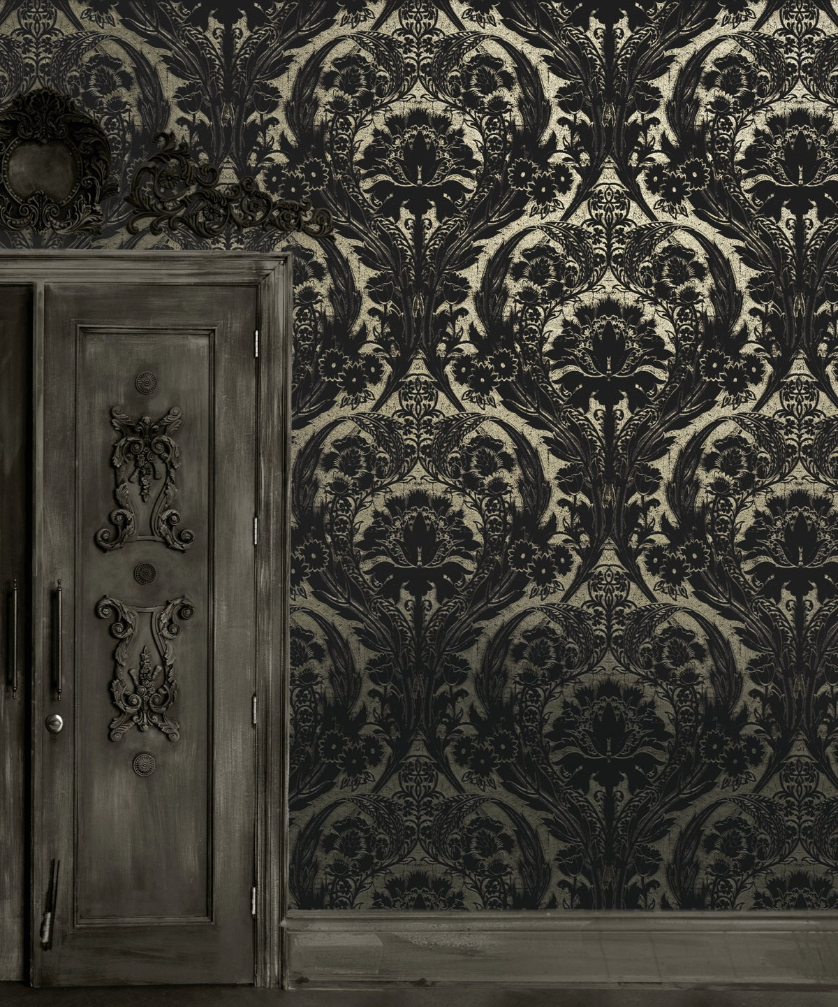 Morrissey Black Gold Gothic Wallpaper MF10899 - Mayflower Wallpaper