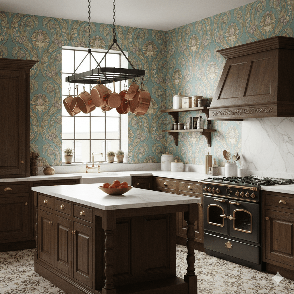 Morrissey Reproduction Victorian Wallpaper Peel and Stick MFW41104 - Mayflower Wallpaper