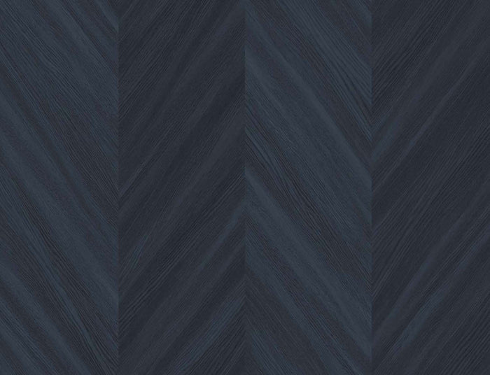 Navy Blue Chevron Wood Embossed Vinyl Wallcovering TS82102 - Mayflower Wallpaper