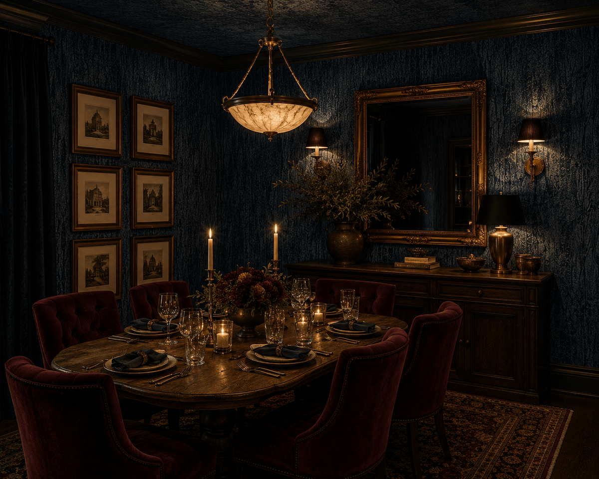 Navy Plaster Effect Wallpaper Fogland MF70202 - Mayflower Wallpaper