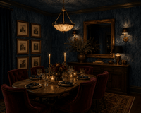 Navy Plaster Effect Wallpaper Fogland MF70202 - Mayflower Wallpaper