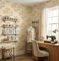 Painted Flowers Damask MF40303 - Mayflower Wallpaper