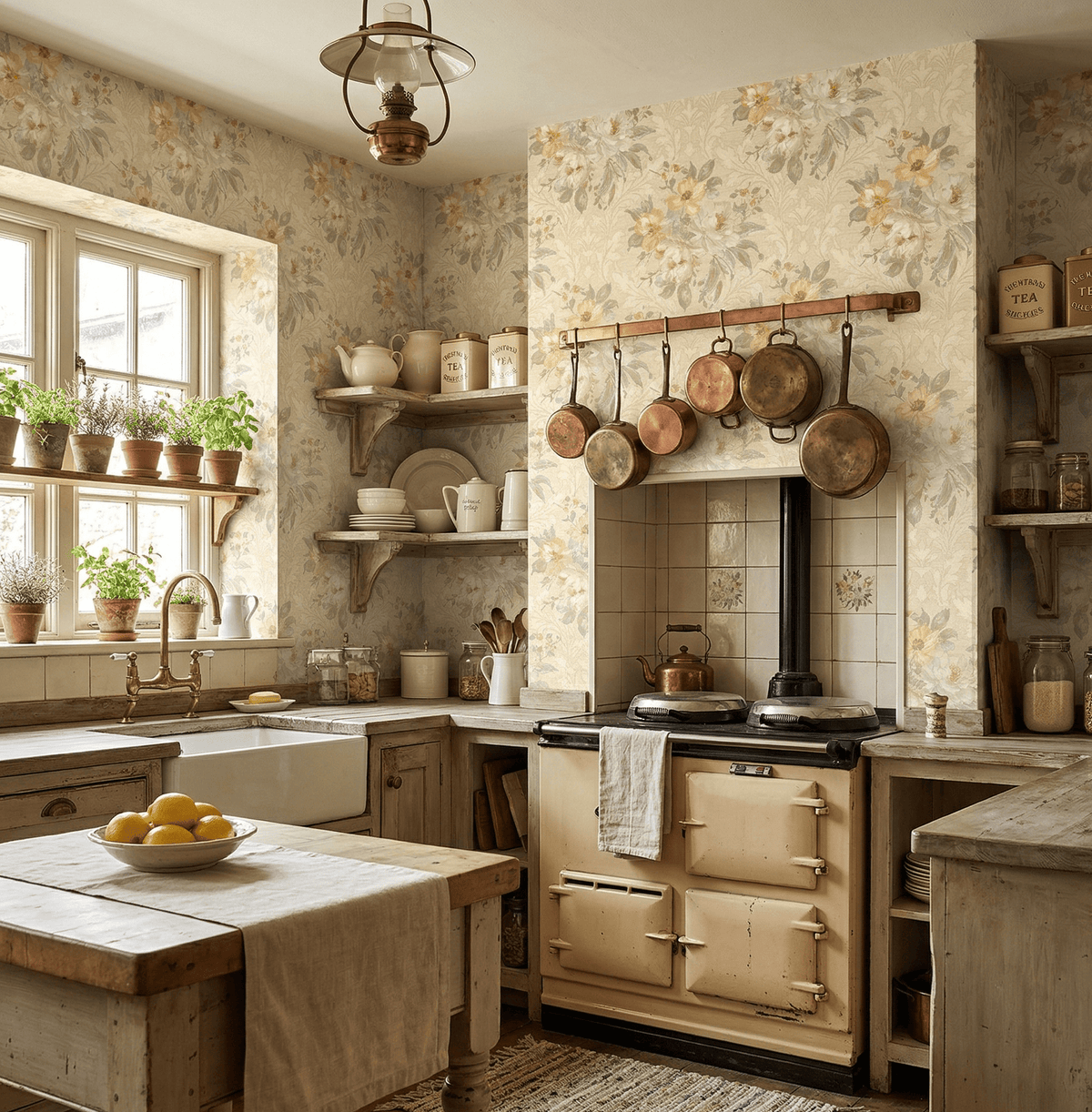 Painted Flowers Damask MF40303 - Mayflower Wallpaper