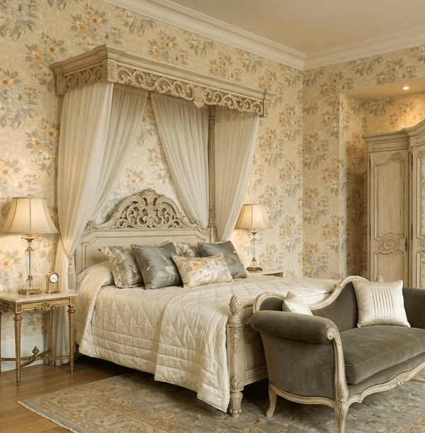 Painted Flowers Damask MF40303 - Mayflower Wallpaper