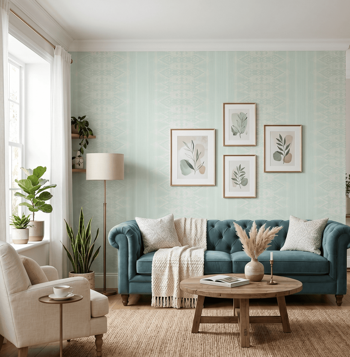 Powder Blue Abstract Wallpaper Provender MF70709 - Mayflower Wallpaper