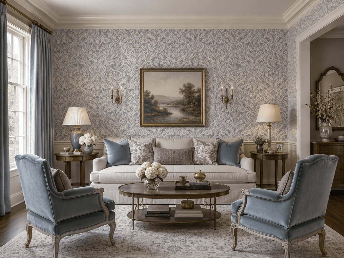 Prospect Victorian Ornate Wallpaper in Silver & Green MF60518 - Mayflower Wallpaper