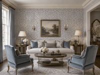 Prospect Victorian Ornate Wallpaper in Silver & Green MF60518 - Mayflower Wallpaper