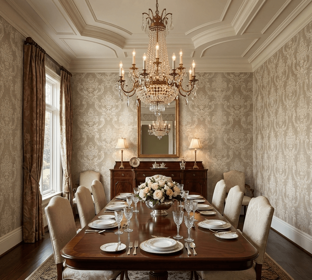 Rochambeau Victorian French Country Wallpaper in Gray & Brass MF60207 - Mayflower Wallpaper
