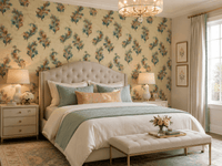 Scarlett O'Hara Victorian Floral Wallpaper in Gold MF81102 - Mayflower Wallpaper