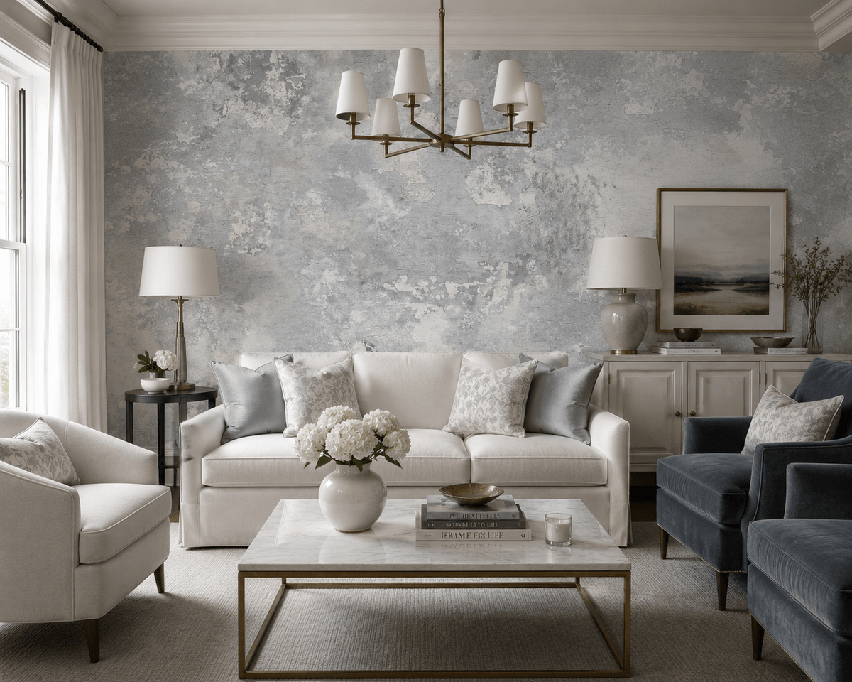 Silver Minimalist Wallpaper Culebrita FJ180109 - Mayflower Wallpaper