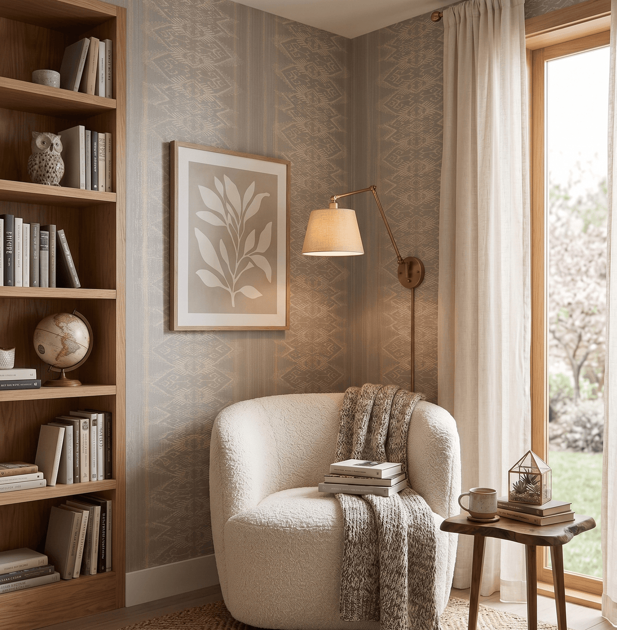 Taupe Abstract Wallpaper Provender MF70708 - Mayflower Wallpaper