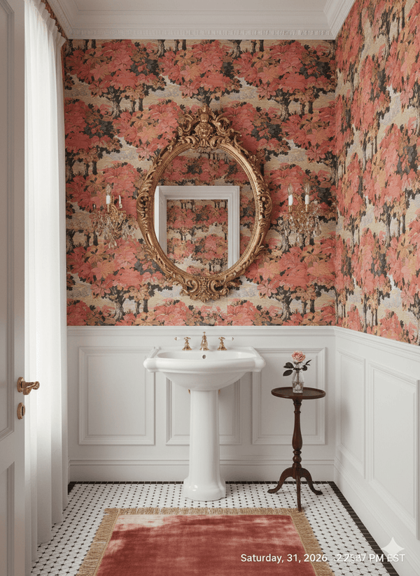 Victorian Autumn Trees Wallpaper – Elegant Fall Woodland MF12008 - Mayflower Wallpaper