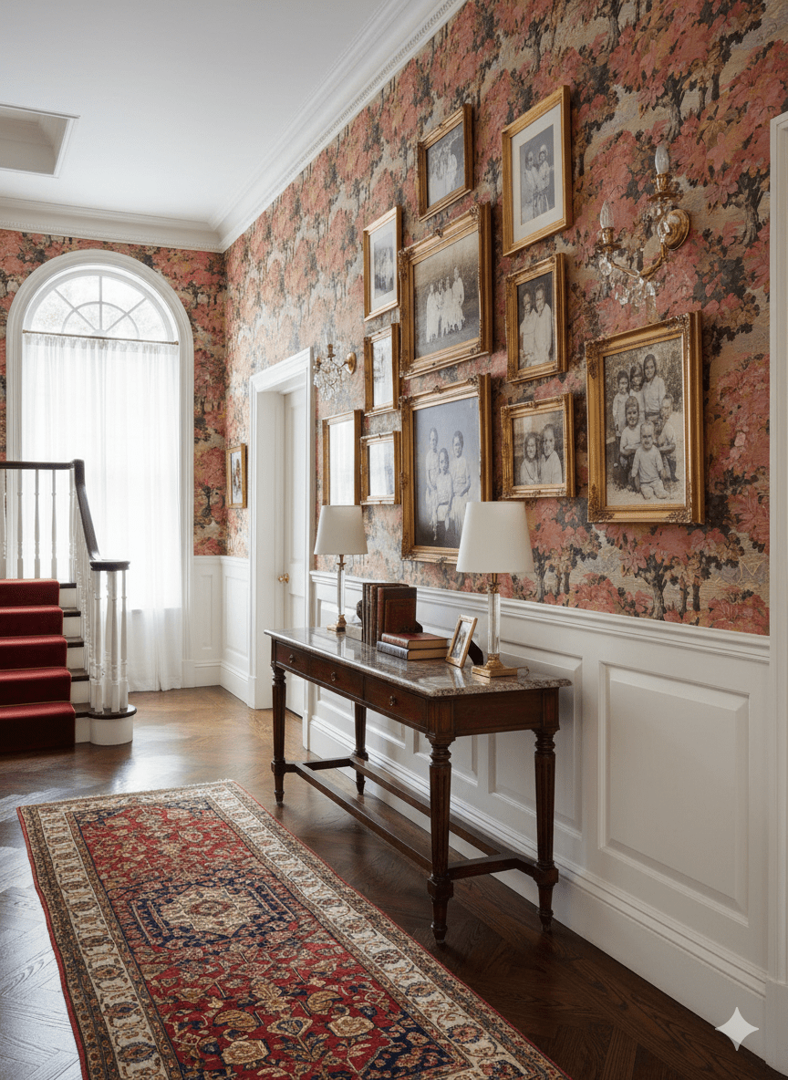 Victorian Autumn Trees Wallpaper – Elegant Fall Woodland MF12008 - Mayflower Wallpaper