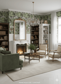 Victorian Green Trees Wallpaper – Elegant Woodland MF12012 - Mayflower Wallpaper