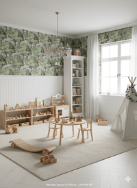 Victorian Green Trees Wallpaper – Elegant Woodland MF12012 - Mayflower Wallpaper