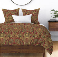 MFCLF10801 Morrissey Red Gold Cotton/Linen Fabric.