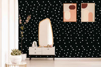 Black and White Wallpaper Polka Dot Pattern Peel and Stick MD11226 - Mayflower Wallpaper