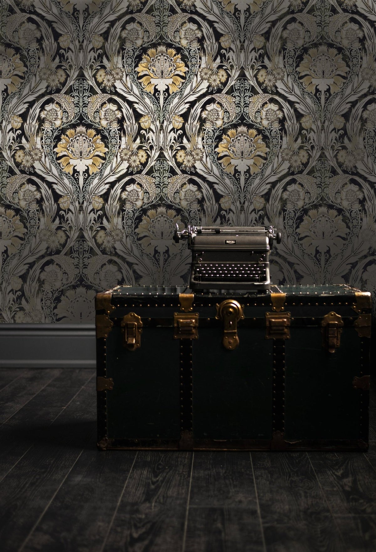 Da Mask Black Damask Wallpaper – Mayflower Wallpaper