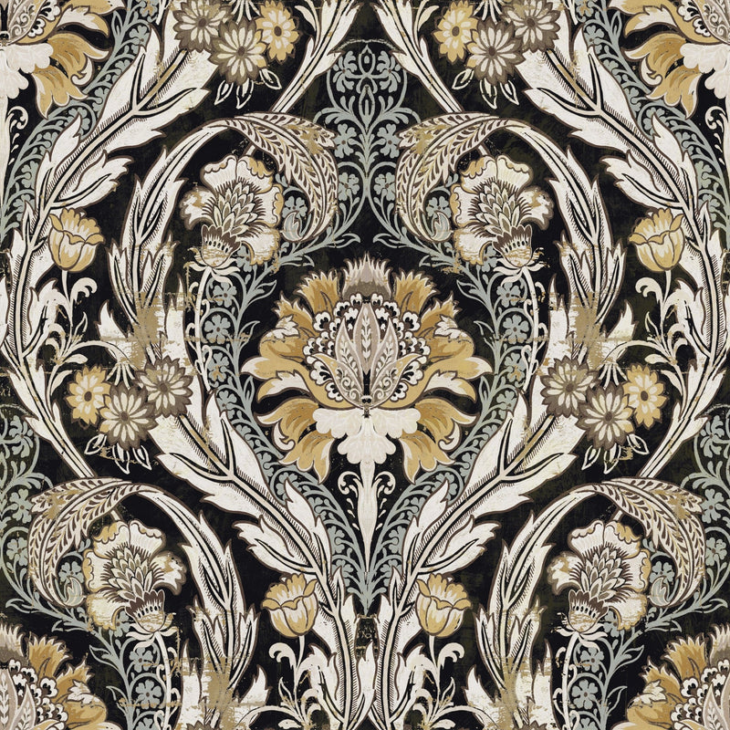 Black Damask Wallpaper FJ41110 - Mayflower Wallpaper