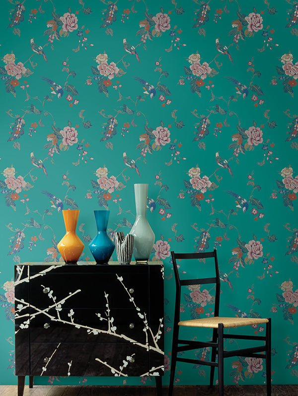 Periwinkle Cosmos Fabric, Wallpaper and Home Decor