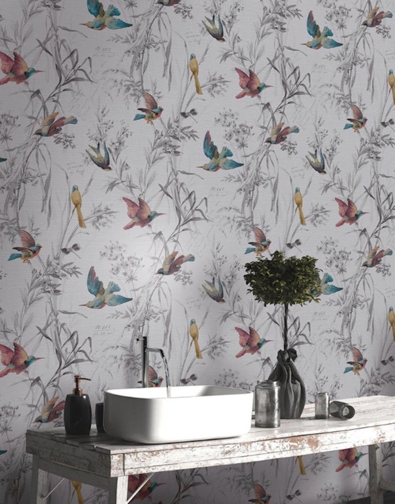 Chinoiserie Bird Wallpaper Peel and Stick Wall Mural Exotic  Etsy   retsywallpaper