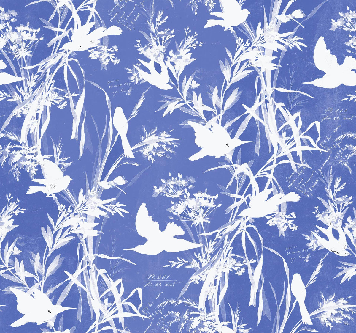 Indigo Birds in Flight Peel and Stick Wallpaper MD11101 - Mayflower Wallpaper