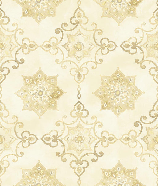 at dusk パステル画 Metallic Gold Damask Wallpaper – Mayflower Wallpaper