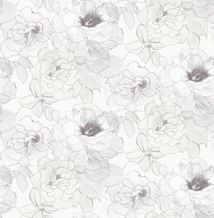 MFW41608 White Roses Wallpaper Peel and Stick - Mayflower Wallpaper