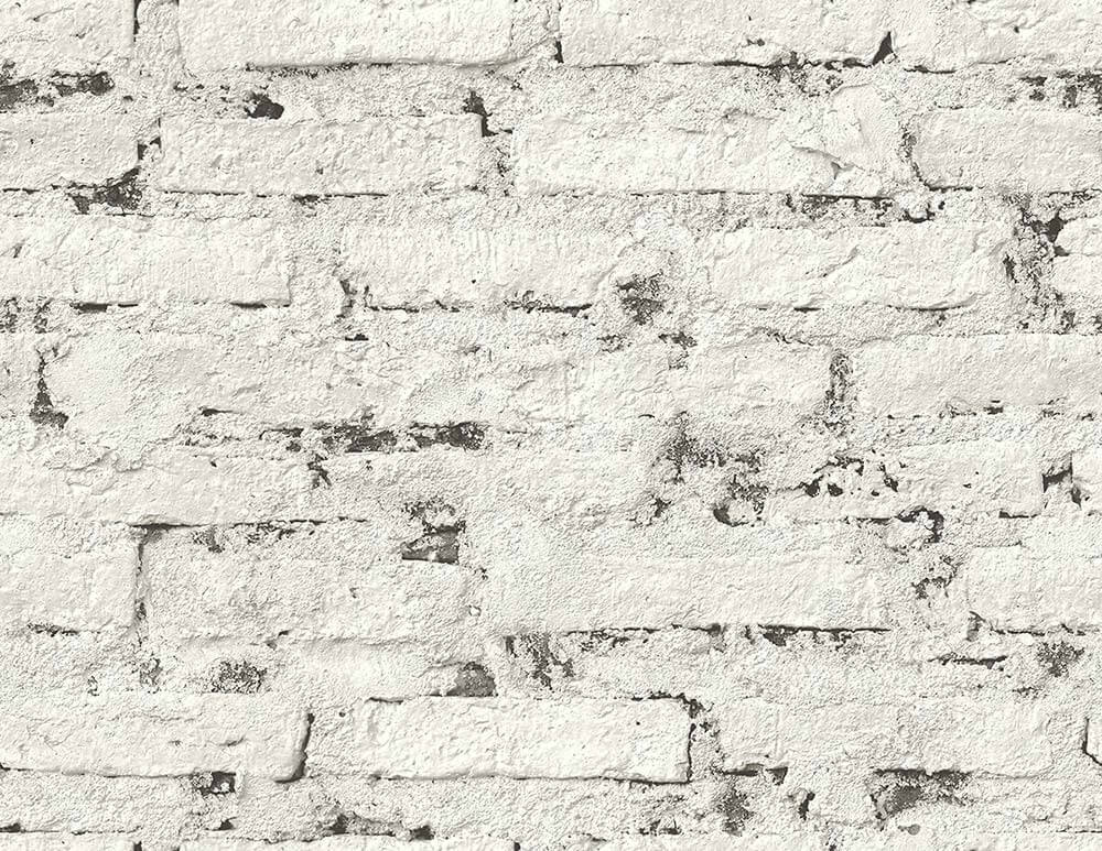 Battersea Brick Wall Effect wallpaper in white