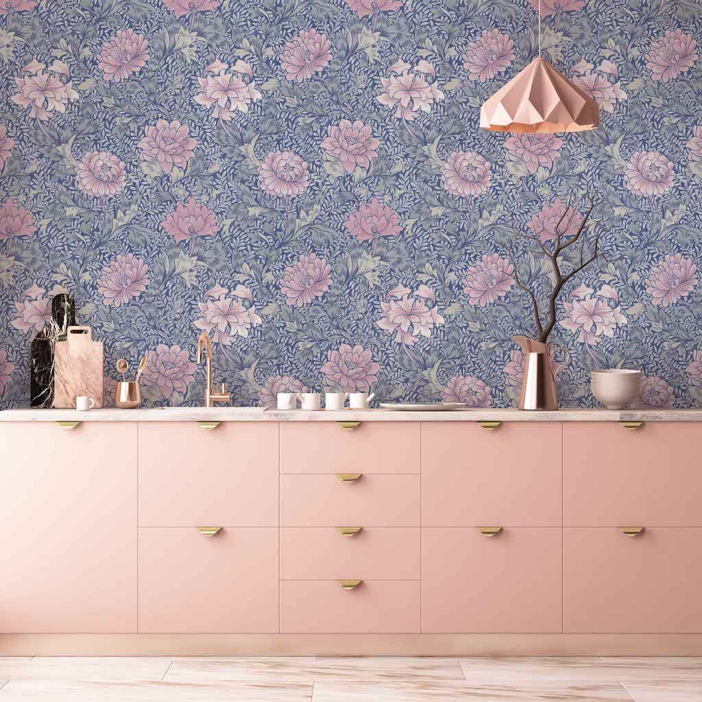 Pink Gracelyn Flower Peel & Stick Wallpaper