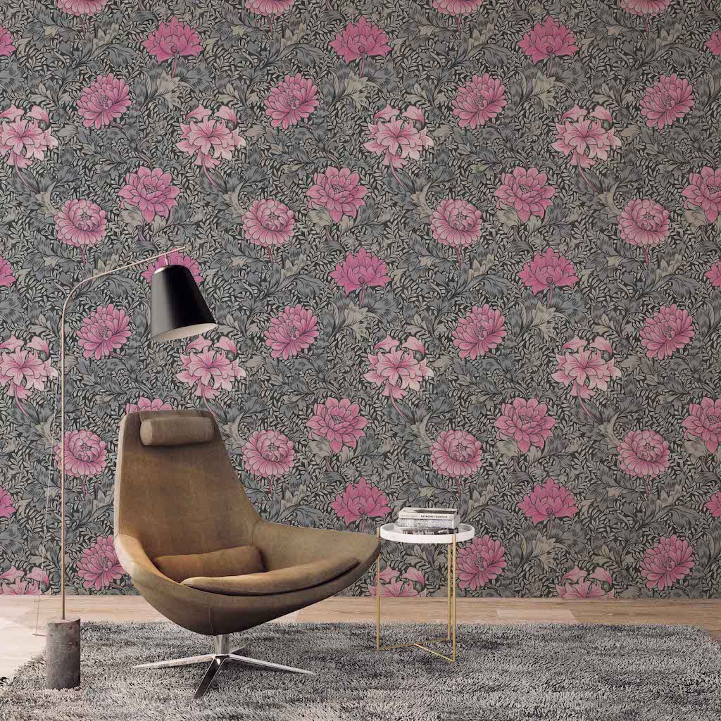 Morrissey Pink Rose Peel and Stick Wallpaper MD41280 - Mayflower Wallpaper