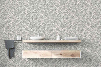 Morrissey Steel Gray Leaf Peel and Stick Wallpaper MD41880 - Mayflower Wallpaper