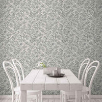 Morrissey Steel Gray Leaf Peel and Stick Wallpaper MD41880 - Mayflower Wallpaper