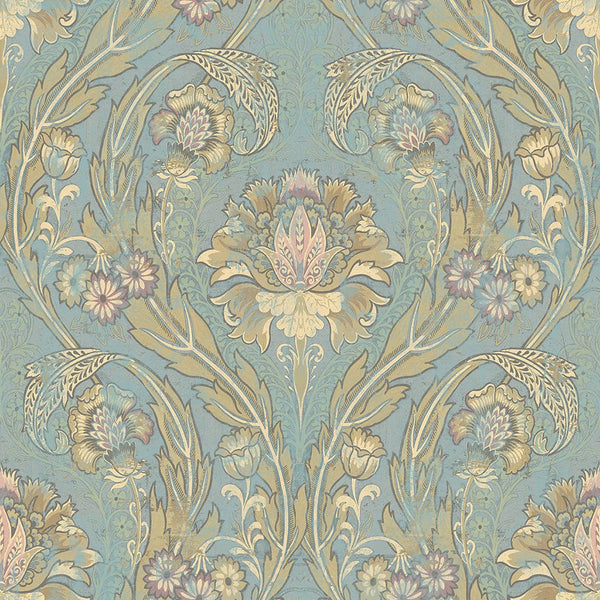 Blue Damask Wallpaper – Mayflower Wallpaper