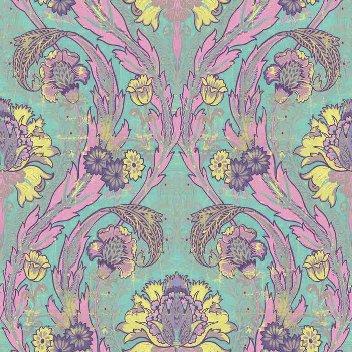 Morrissey Turquoise Peel and Stick Wallpaper MD10870 - Mayflower Wallpaper