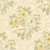 Painted Flowers Damask MF40303 - Mayflower Wallpaper