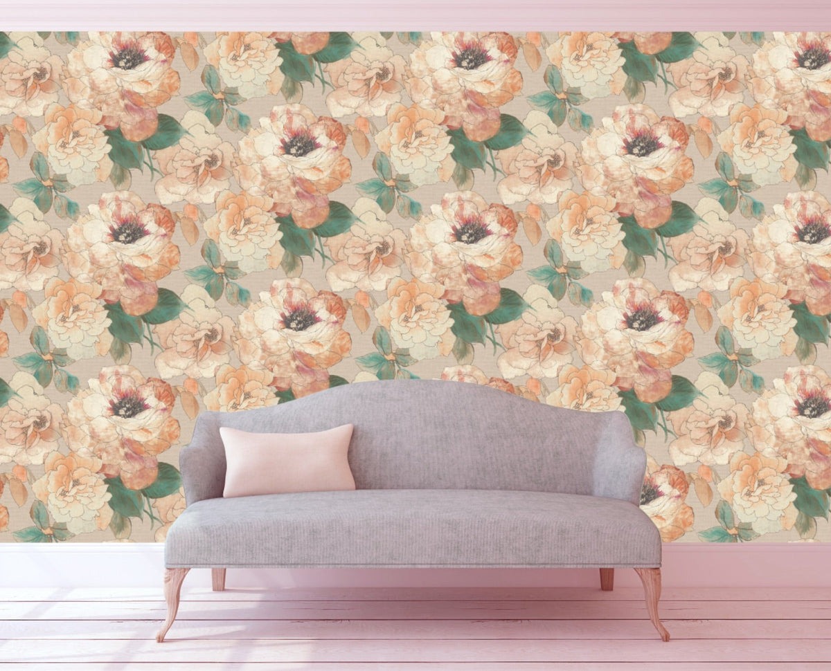 Paper Rose Peel and Stick Wallpaper MD41606 - Mayflower Wallpaper
