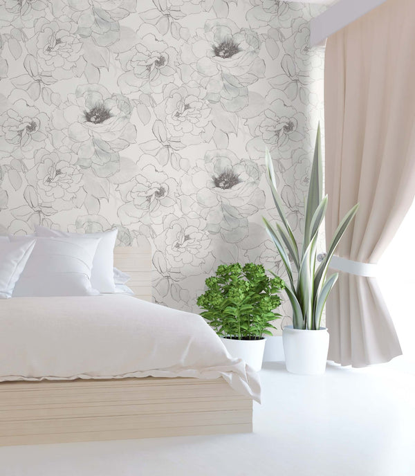 Paper Rose Peel and Stick Wallpaper MD41608 - Mayflower Wallpaper