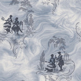 Royal Blue Modern Toile Wallpaper Smoke Date FJ41304