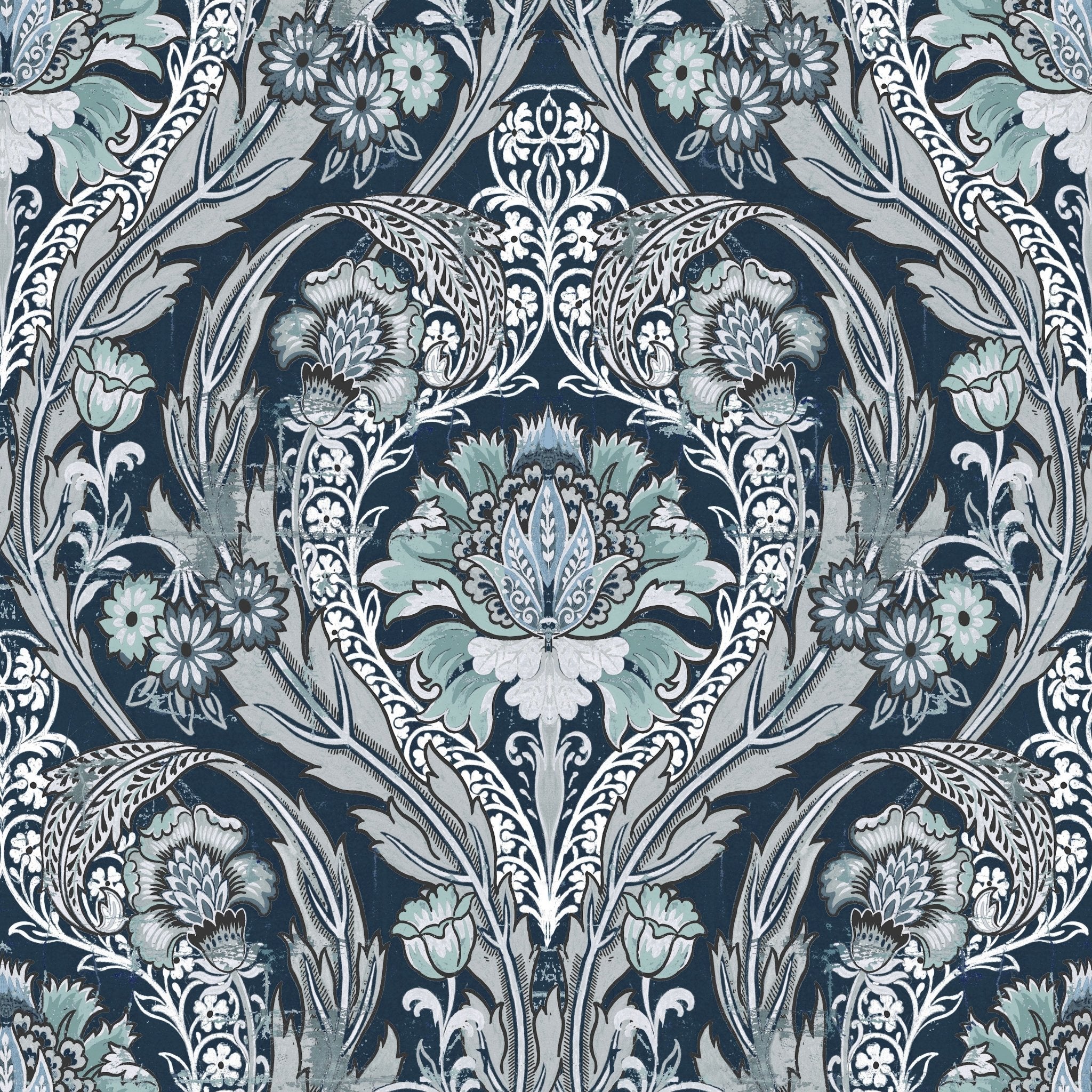 Victorian wallpaper flare pleatsスカート - ロングスカート