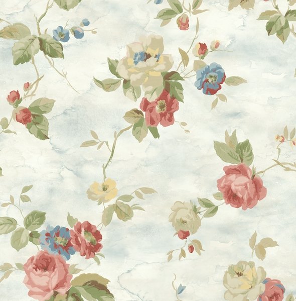 red flower vintage wallpaper
